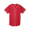 Youth Wicking Mesh Button Front Jersey w/Braid Trim